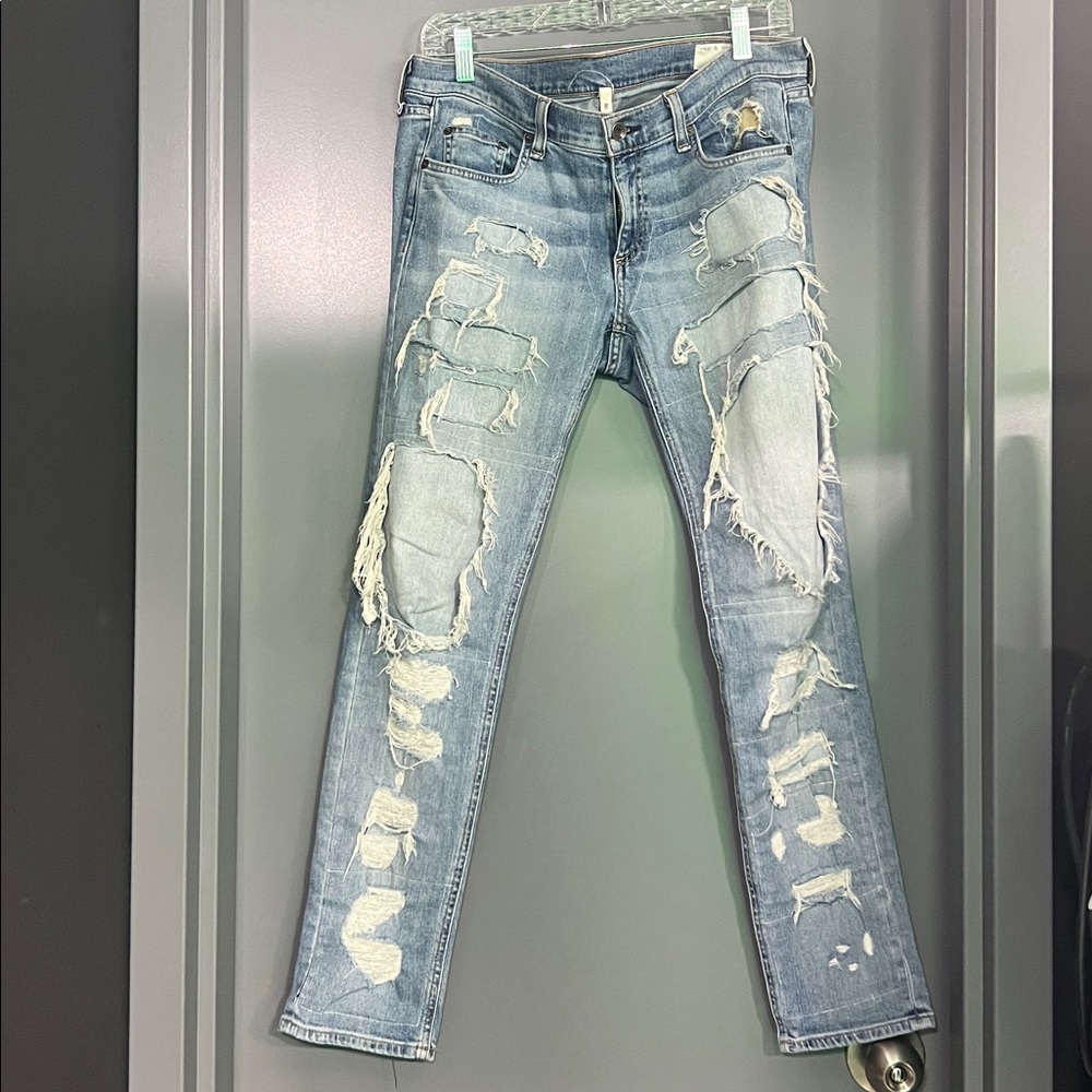 RAG & BONE ripped low rise jean DRE in color Brigade size 28